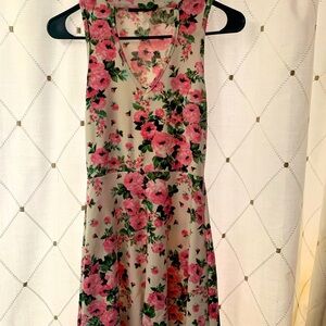 French Atmosphere Floral Dress - Pink and Green